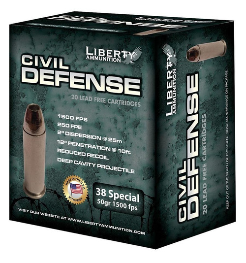 Liberty Ammunition 38 Special Ammo 50gr FHP Ammunition - 20 Rounds