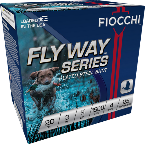 Fiocchi 20 Gauge Ammo 7/8 oz #4 Steel Ammunition - 25 Rounds