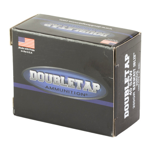 DoubleTap .40 S&W Ammo 200gr Hardcast Lead Flat Nose Ammunition - 20 Rounds