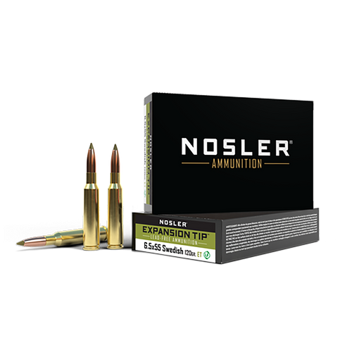 Nosler 6.5x55 Swedish Ammo 120gr Expansion Tip Ammunition - 20 Rounds