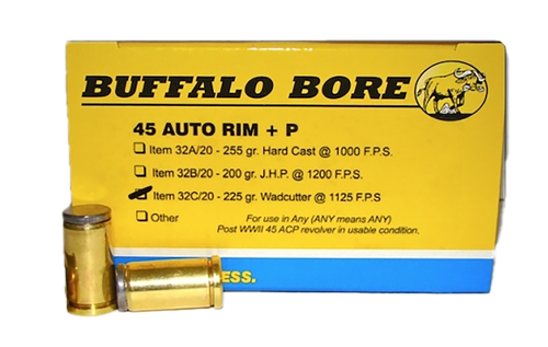 Buffalo Bore .45 ACP Ammo 225gr WC Ammunition - 20 Rounds