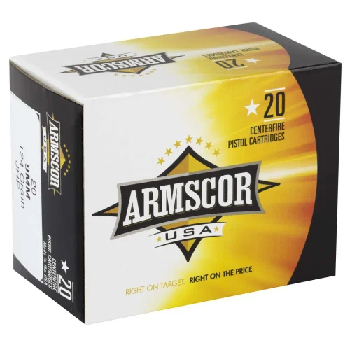 Armscor 9mm Ammo 124gr JHP Ammunition - 20 Rounds