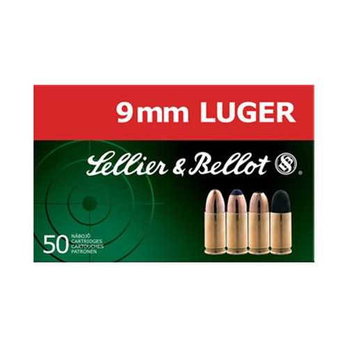 Sellier & Bellot 9mm Ammo 115gr FMJ Ammunition - 50 Rounds