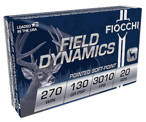 Fiocchi 270 Ammo 130gr Pointed Soft Point Ammunition - 20 Rounds