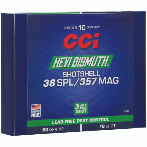 CCI .38 Special Ammo 80gr HEVI-Bismuth Pellets #8 Shot Ammunition - 10 Rounds