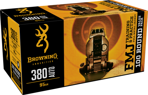 Browning Ammunition 380 Auto Ammo 95gr FMJ Ammunition - 100 Rounds