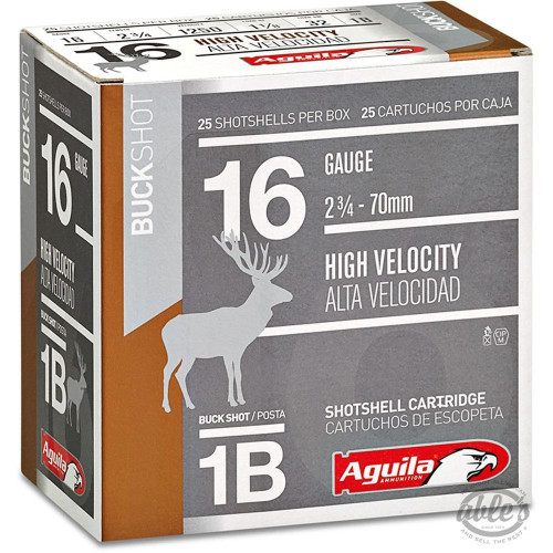 Aguila 16 Gauge Ammo 1-1/8 oz #1 Buck Shot Ammunition - 25 Rounds