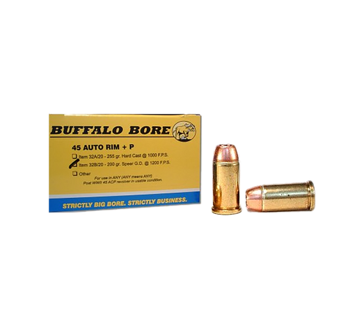 Buffalo Bore .45 ACP Ammo 200gr JHP Ammunition - 20 Rounds