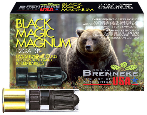 Brenneke 12 Gauge Ammo 1-3/8 oz Black Magic Slug Ammunition - 5 Rounds