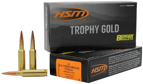 HSM Ammunition 6.5 Creedmoor Ammo 130gr BHVLDM Ammunition - 20 Rounds