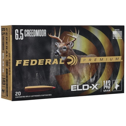 Federal 6.5 Creedmoor Ammo 143gr ELD-X Ammunition - 20 Rounds