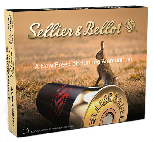 Sellier & Bellot 12 Gauge Ammo 1-1/4 oz #4 Buck Ammunition - 10 Rounds