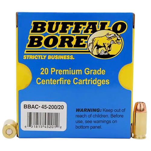 Buffalo Bore .45 ACP Ammo 200gr JHP Ammunition - 20 Rounds