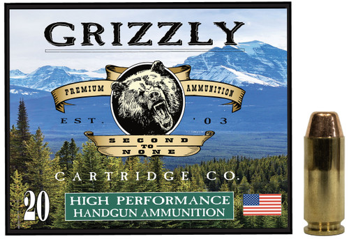 Grizzly Cartridge 10mm Auto Ammo 200gr FMJ-FP Ammunition - 20 Rounds