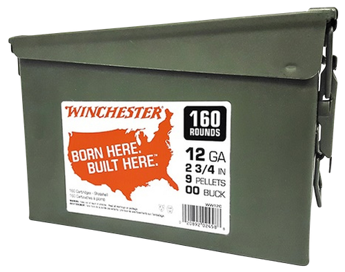 Winchester 12 Gauge Ammo 1-1/8 oz #00 Buck Lead Ammunition - 160 Rounds