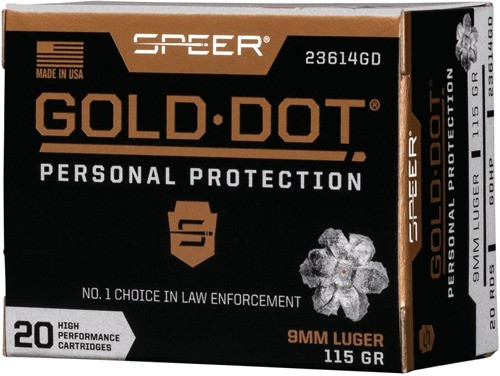 Speer 9mm Ammo 115gr JHP Ammunition - 20 Rounds