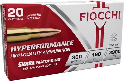 Fiocchi 300 Win Magnum Ammo 190gr SMKBTHP Ammunition - 20 Rounds