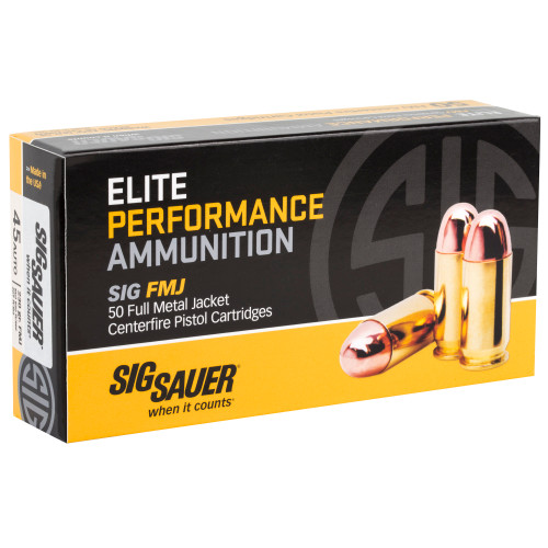 Sig Sauer 45 ACP Ammo 230gr Full Metal Jacket Ammunition - 50 Rounds
