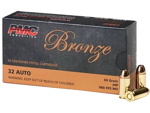 PMC .32 ACP Ammo 60gr JHP Ammunition - 50 Rounds