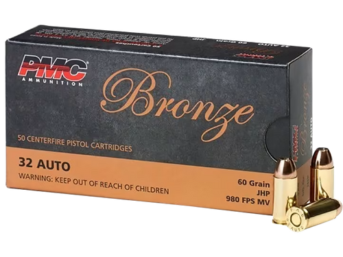 PMC 32 ACP Ammo 60gr Jacketed Hollow Point Ammunition - 50 Rounds