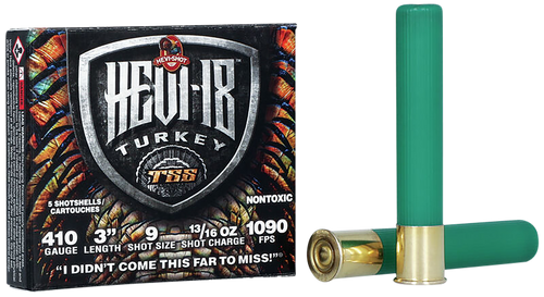 Hevi-Shot 410 Bore Ammo 13/16 oz #9 Tungsten Ammunition - 5 Rounds