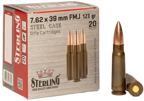 Sterling 7.62x39 Ammo 123gr FMJ Ammunition - 20 Rounds