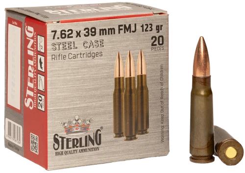 Sterling 7.62x39mm 123gr FMJ Ammo - 20 Rounds