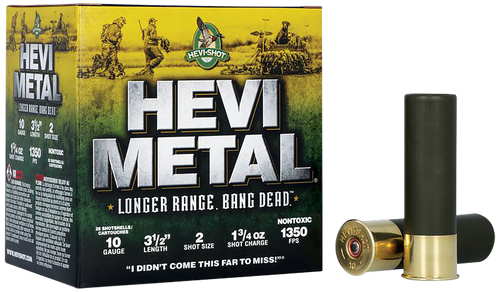 Hevi-Shot 10 Gauge Shotgun Ammunition HS37502 3.50" #2 - 25 Shells