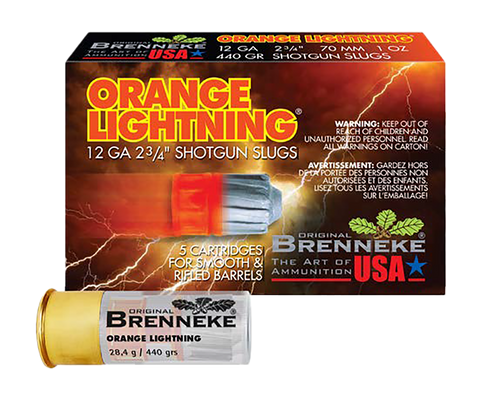 Brenneke 12 Gauge Shotgun Ammunition SL122OL 2.75" Slug - 5 Shells