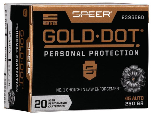 Speer 45 ACP Ammo 230gr JHP Ammunition - 20 Rounds