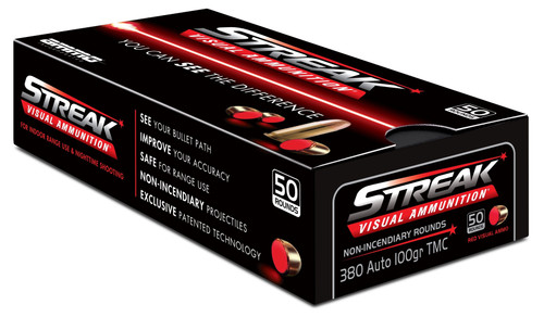 Ammo Inc STREAK Target .380 ACP Handgun Ammo - 100 Grain | TMC | Red | 50rd Box
