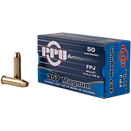 PPU 357 Magnum Ammo 158gr FPJ Ammunition - 50 Rounds