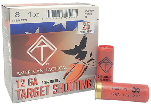 American Tactical Imports 12 Gauge Ammo 1 oz #8 Ammunition - 25 Rounds