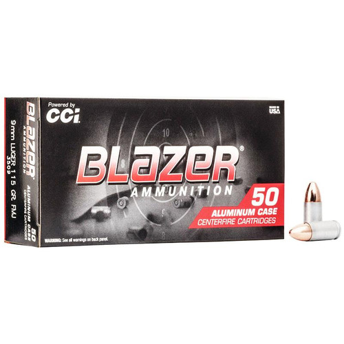 Cci 9mm Ammo 115gr FMJ Ammunition - 50 Rounds