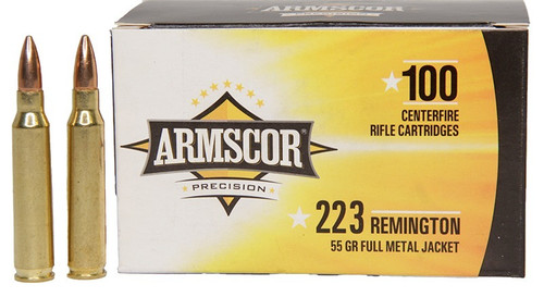 Armscor 223 Remington Ammo 55gr FMJ Ammunition - 100 Rounds