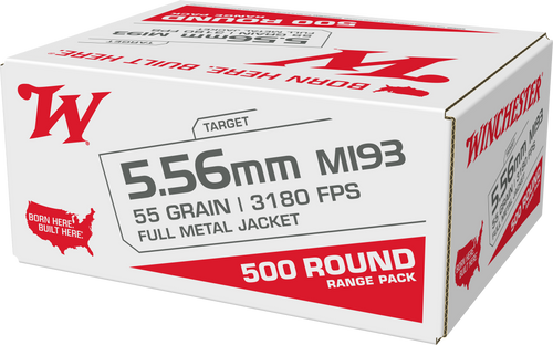 Winchester 5.56x45mm NATO Ammo 55gr FMJ Ammunition - 500 Rounds