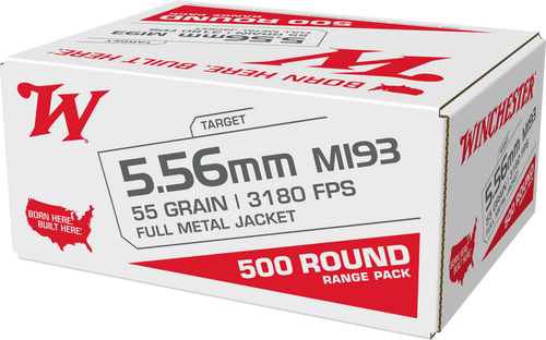 Winchester 556 Ammo 55gr Full Metal Jacket Ammunition - 500 Rounds