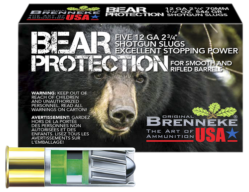 Brenneke Usa 12 Gauge Ammo 1-1/4 oz Slug Ammunition - 5 Rounds