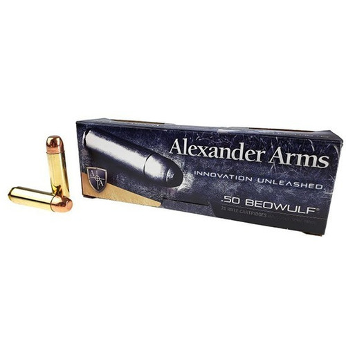 Alexander Arms 50 Beowulf Ammo 350gr FMJ Ammunition - 20 Rounds