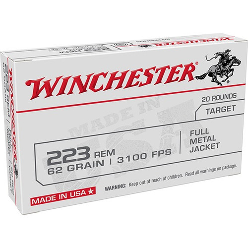 Winchester .223 Rem Ammo 62gr FMJ Ammunition - 20 Rounds