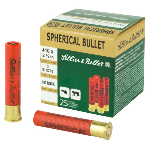 Sellier & Bellot 410 Gauge Shotgun Ammunition SB410A 2.5" 000 Buck - 25 Shells