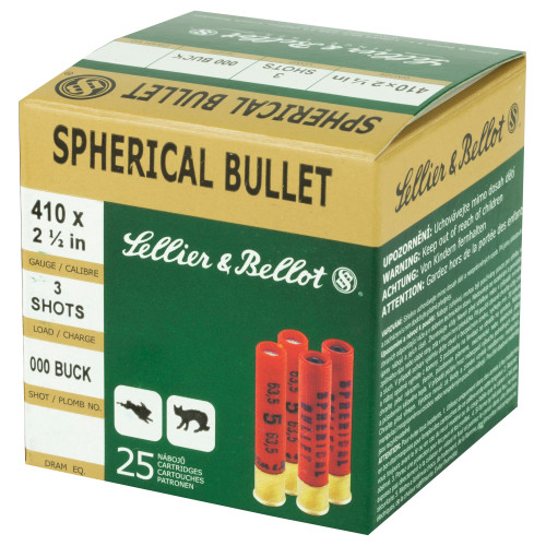 Sellier & Bellot 410 Gauge Shotgun Ammunition SB410A 2.5" 000 Buck - 25 Shells