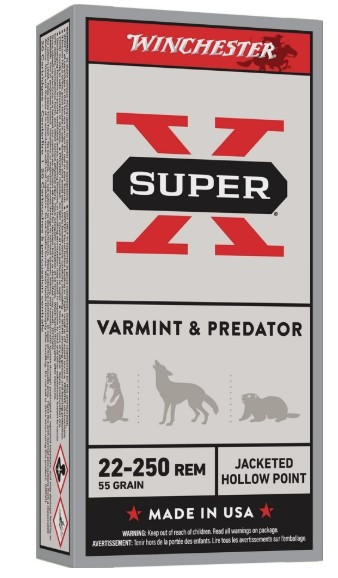 Winchester .22-250 Rem Ammo 55gr JHP Ammunition - 20 Rounds