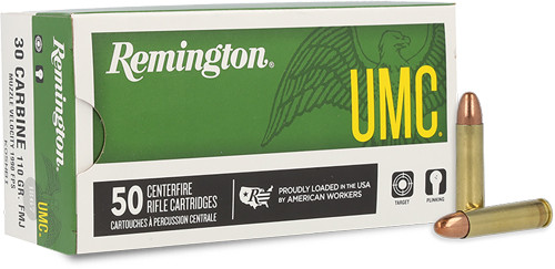 Remington 30 Carbine Ammo 110gr Full Metal Jacketed Ammunition - 50 Rounds