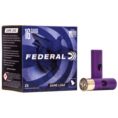 Federal 16 Gauge Shotgun Ammunition H1608 2.75" #8 - 25 Shells