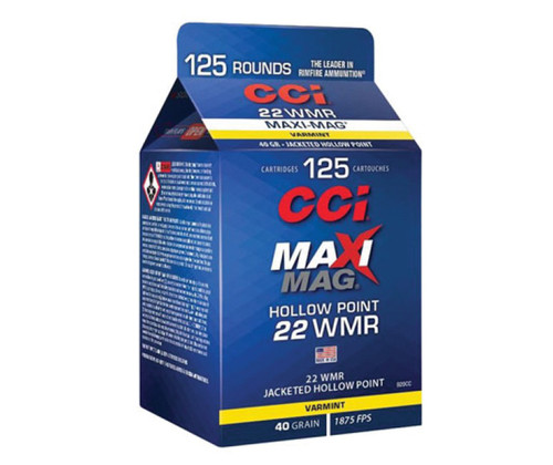 CCI 22 Mag Ammo 40gr JHP Ammunition - 125 Rounds