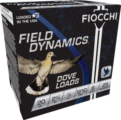 Fiocchi 20 Gauge Ammo 7/8 oz #8 Lead Shot Ammunition - 25 Rounds