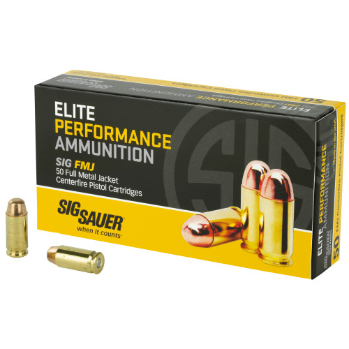 Sig Sauer .40 Smith & Wesson Ammo 180gr FMJ Ammunition - 50 Rounds