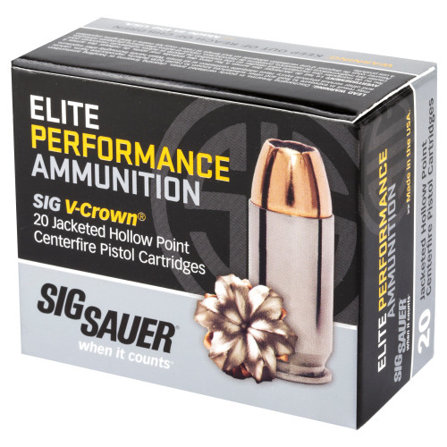 Sig Sauer .40 S&W 165gr V-Crown Jacketed Hollow Point Ammo - 20 Rounds