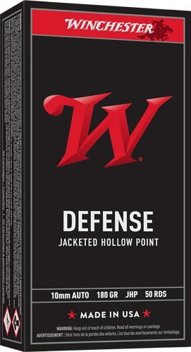 Winchester 10mm Ammo 180gr JHP Ammunition - 50 Rounds